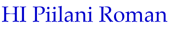 HI Piilani Roman 字体